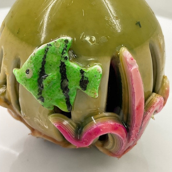 Ocean Seashell Fish Candle Hand-Carved Scent Free - Picture 6 of 9